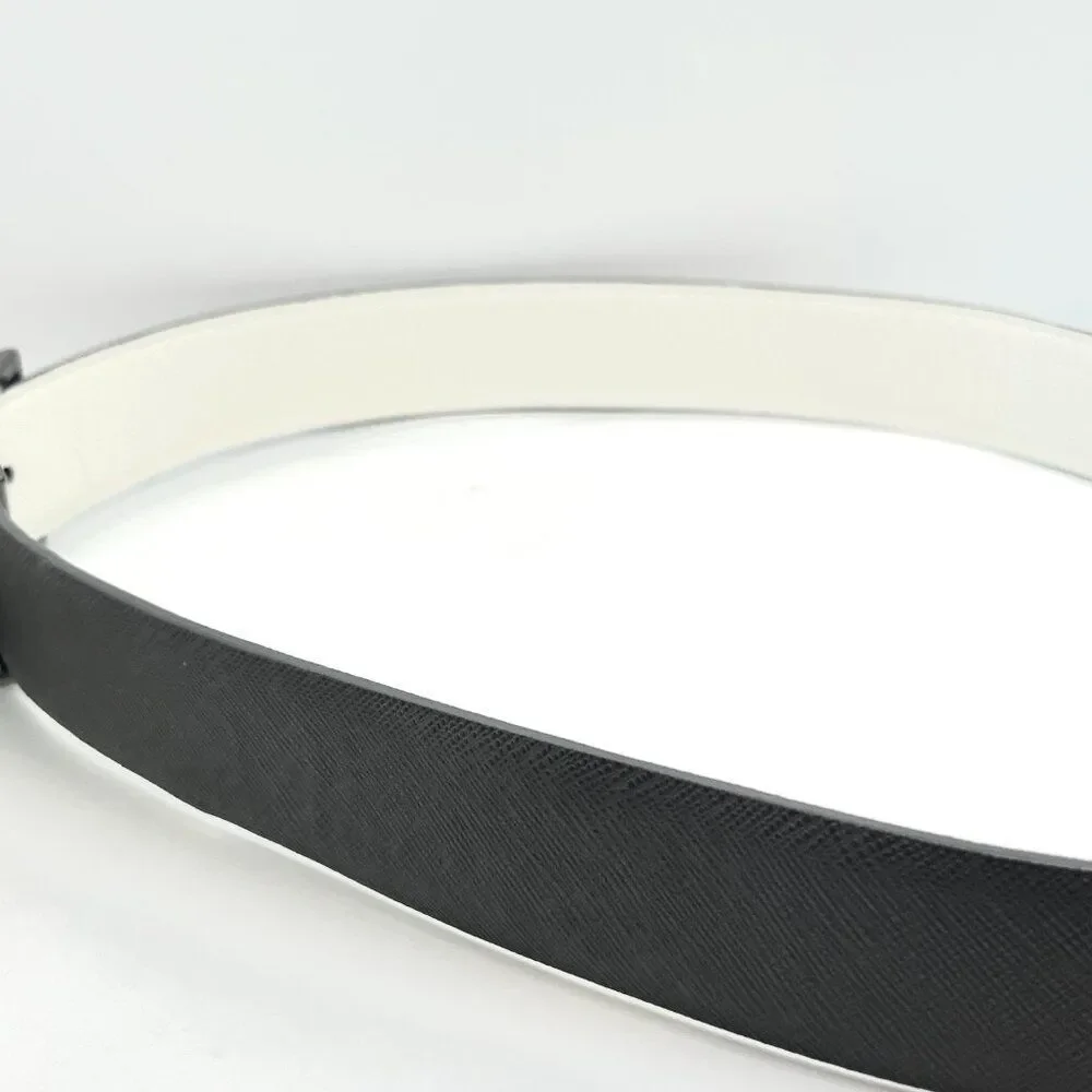 GREG NORMAN BELT Mens 36 Genuine Leather Gray Reversible White Shark Logo